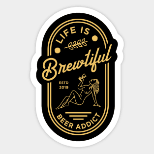 beer addict Sticker